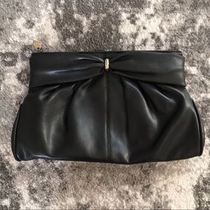 Black Leather Clutch - Vintage